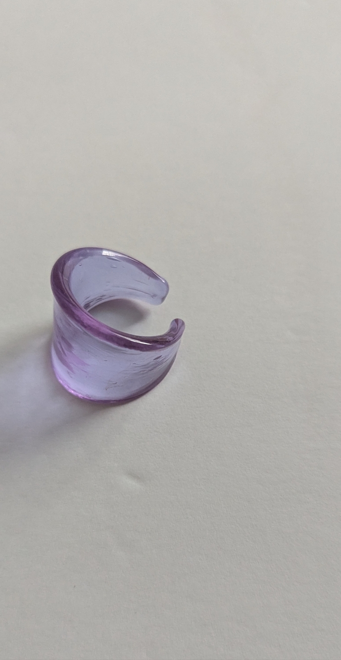 Translucent Lilac Glass Ring - Picture 4 of 5